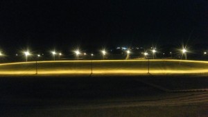 foto da iluminação da pista de atletismo do Parque Newton Puppi