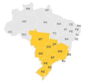 mapa do Brasil destacando os estados que terão horário de verão
