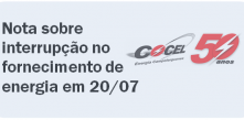 nota sobre interrupção no fornecimento de energia em 20/07/18