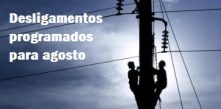 imagem ilustrativa de eletricista trabalhando com a legenda desligamentos programados para agosto cocel